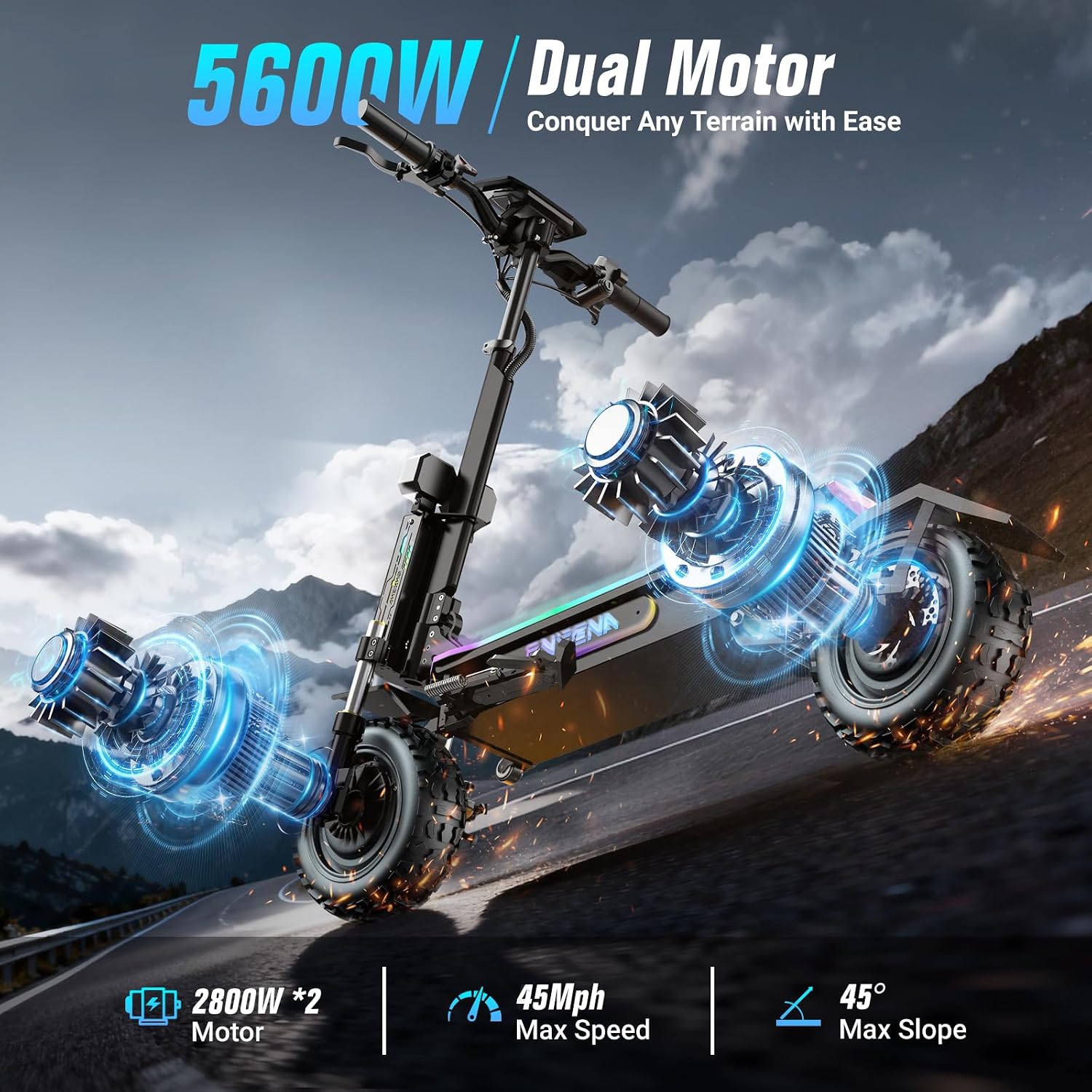 60V 5600W Dual Motor Electric Scooter - Skuter Listrik untuk Dewasa – Motor